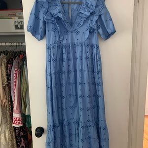 Zara embroidered midi dress